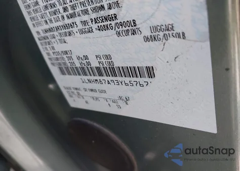 2003 Lincoln Ls V8 from USA, damaged, VIN 1LNHM87A93Y657675